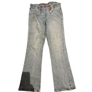 Vintage Blue one jeans women's 29 unique silhouette chick retro Y2K cotton Lycra